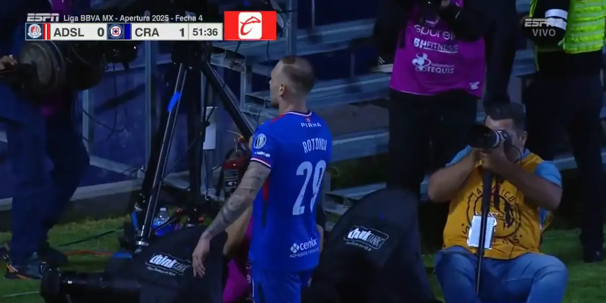 Captura de ESPN tras gol de Rotondi