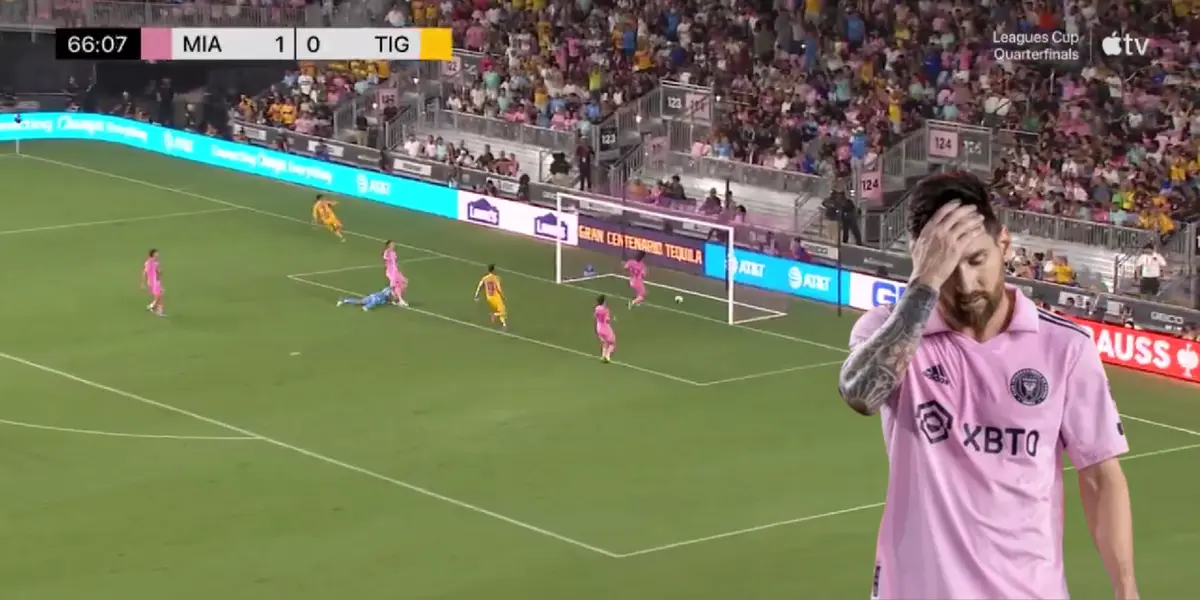 Captura de Leagues Cup del empate de Tigres, con Messi al frente