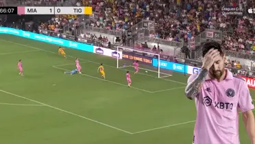 Captura de Leagues Cup del empate de Tigres, con Messi al frente