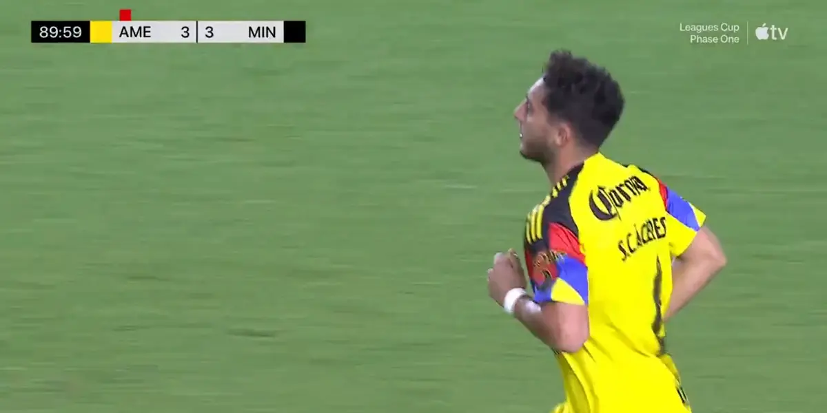 Captura de Leagues Cup del gol de Cáceres