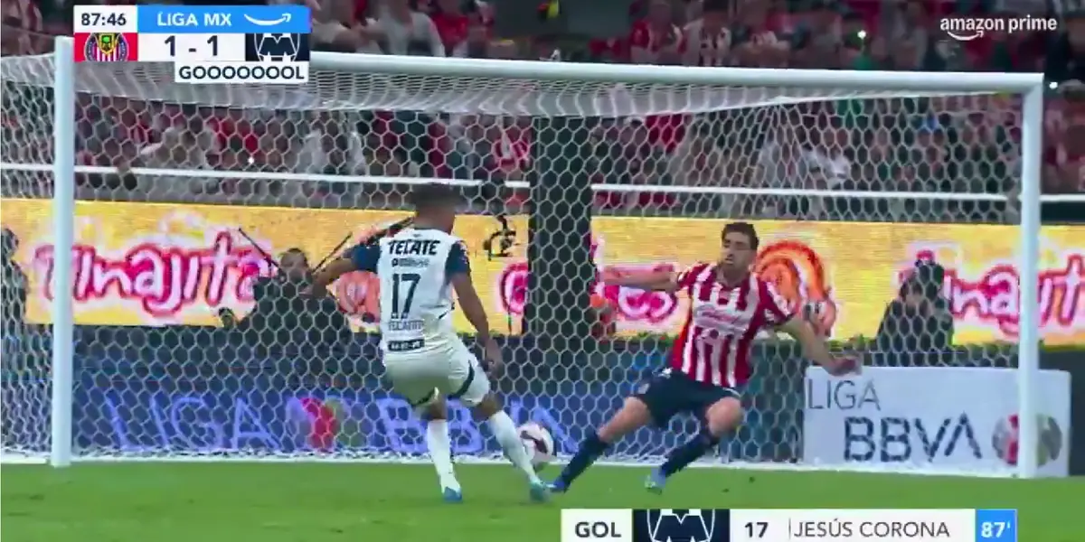 Captura de Liga MX del gol de Corona