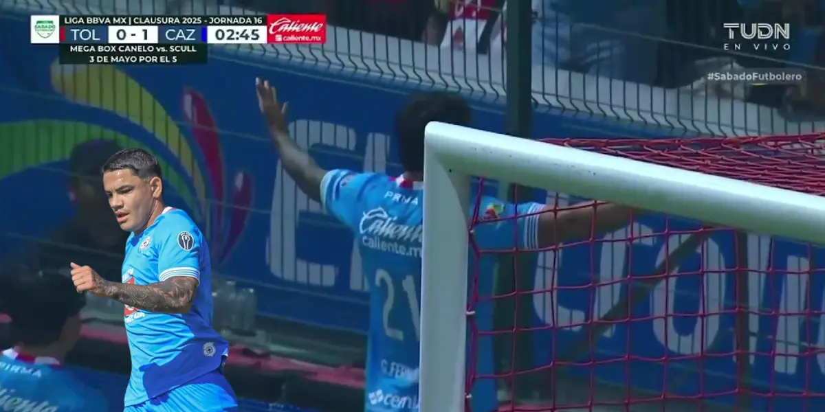 Captura de Liga MX del gol de Fernández