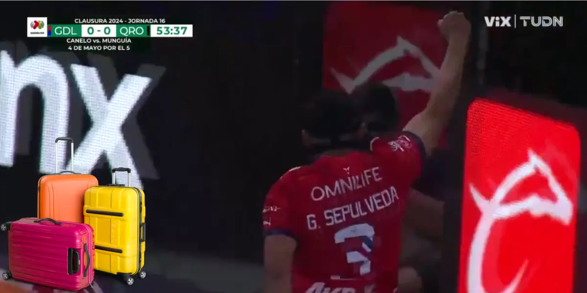 Captura de pantala del Chivas vs Querétaro; celebración de Sepúlveda. Tomada de TUDN.