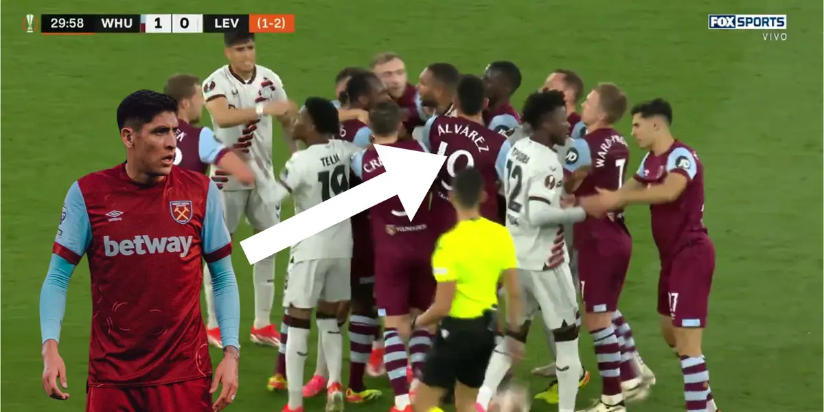 Captura de pantalla de Fox Sports, partido West Ham vs Bayer Leverkusen.