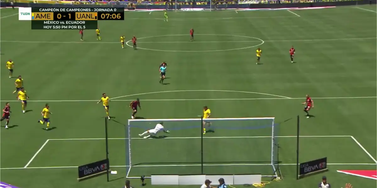 Captura de pantalla de TUDN del gol de Tigres.