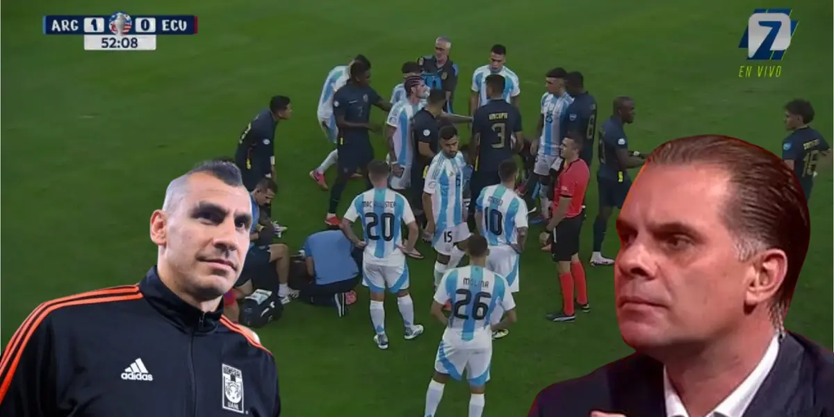 Captura de pantalla de TV Azteca del Ecuador vs Argentina.