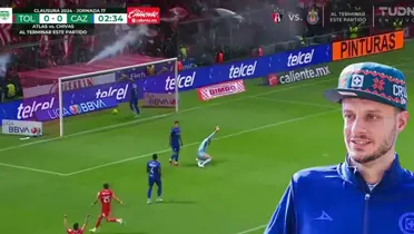 Captura de pantalla del gol anulado al Toluca, tomada de TUDN.