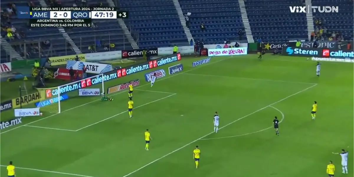 Captura de pantalla del gol de Querétaro de TUDN
