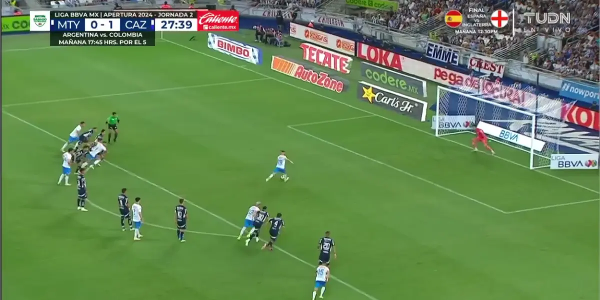 Captura de pantalla del gol de Rotondi, tomada de TUDN.