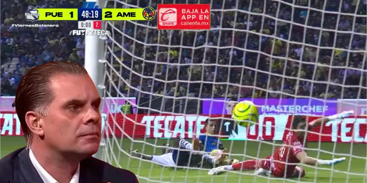 Captura de pantalla del segundo gol del América, tomada de Azteca Deportes