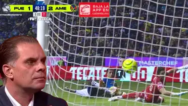 Captura de pantalla del segundo gol del América, tomada de Azteca Deportes