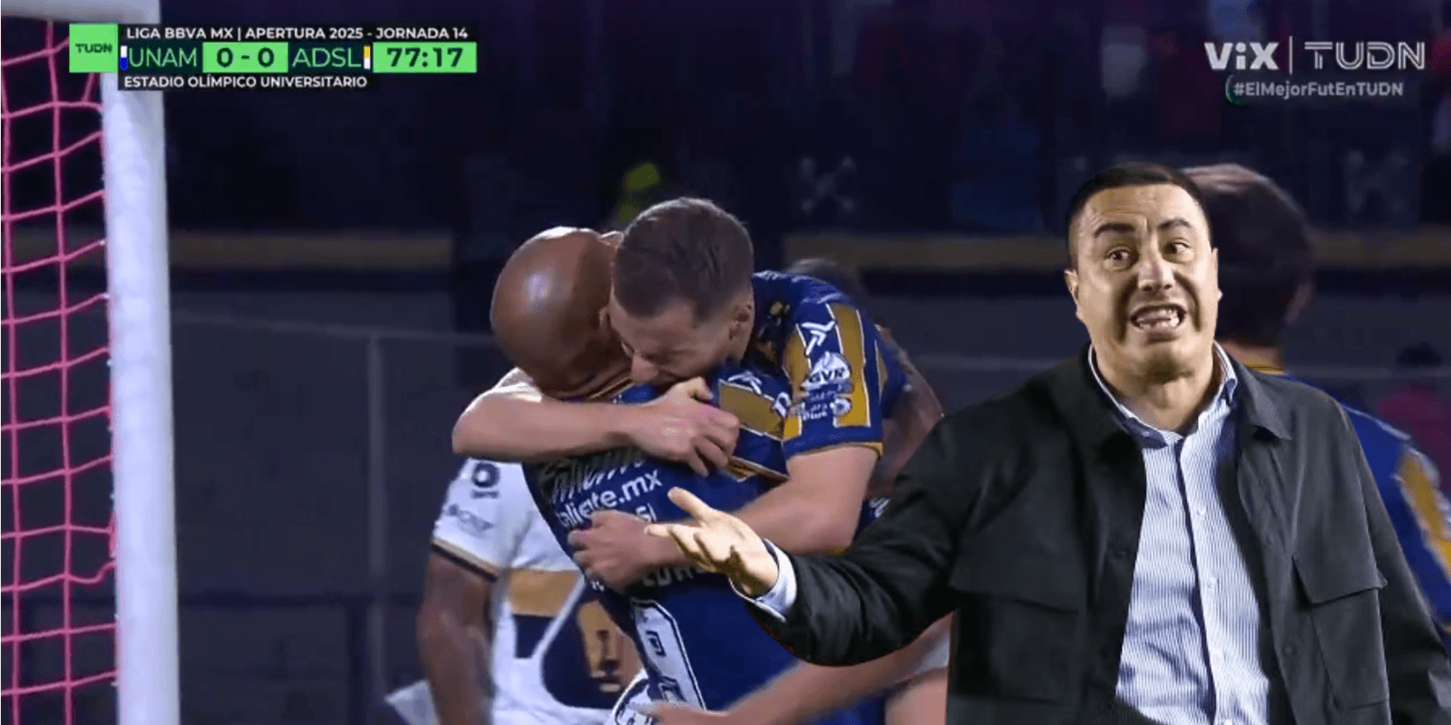Captura de TUDN con Juárez al frente