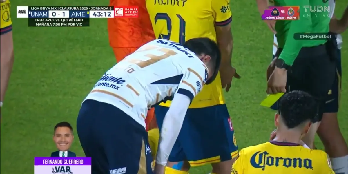 Captura de TUDN de una falta de Pumas