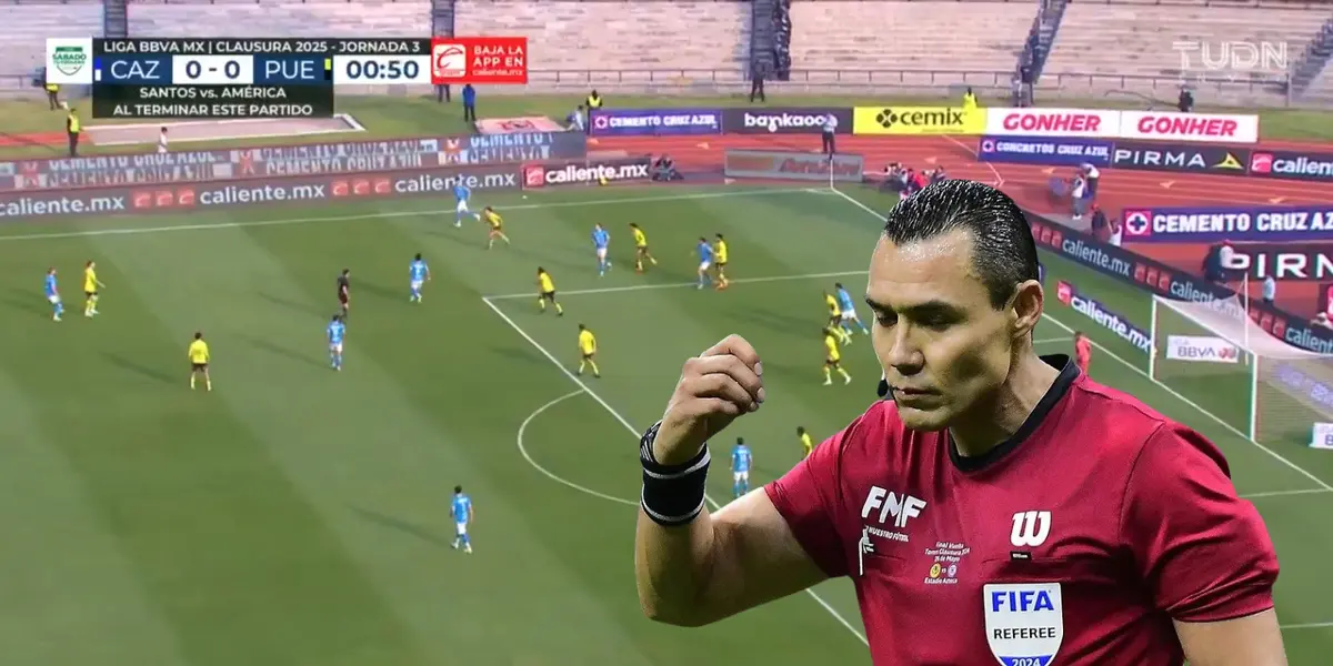 Captura de TUDN del Cruz Azul-Puebla, con el Gato Ortiz al frente