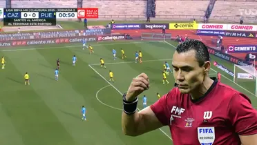 Captura de TUDN del Cruz Azul-Puebla, con el Gato Ortiz al frente