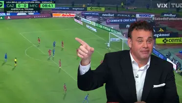 Captura de TUDN del Cruz Azul vs Mazatlán, con Faitelson al frente