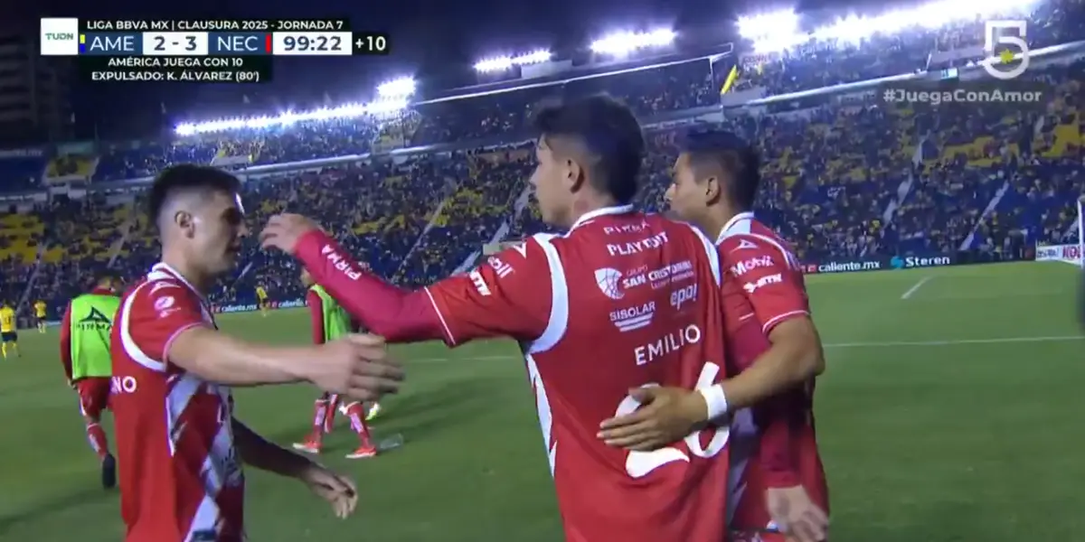 Captura de TUDN del festejo de Emilio