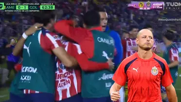 Captura de TUDN del gol de Alvarado, con Hernández al frente