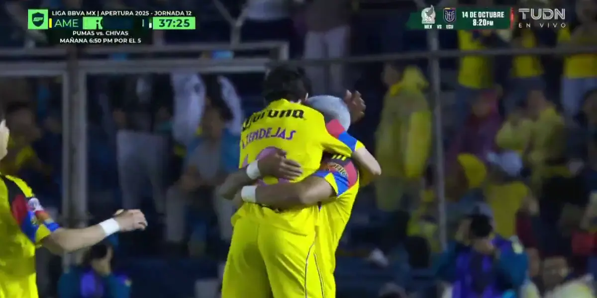 Captura de TUDN del gol de América