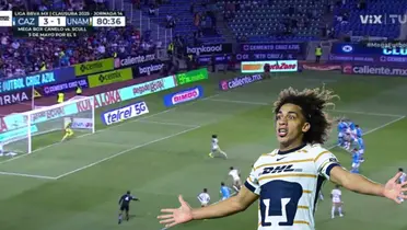 Captura de TUDN del gol de Carrasquilla