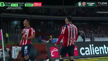 Captura de TUDN del gol de Chivas