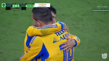 Captura de TUDN del gol de Correa