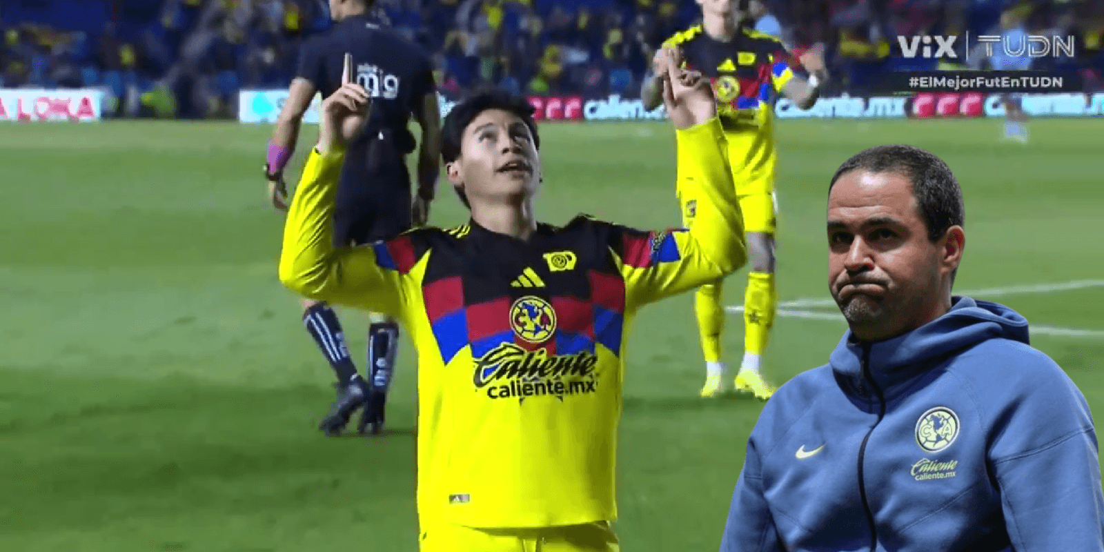 Captura de TUDN del gol de Juárez, con Jardine al frente