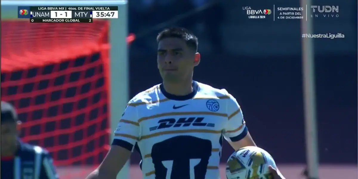 Captura de TUDN del gol de Martínez