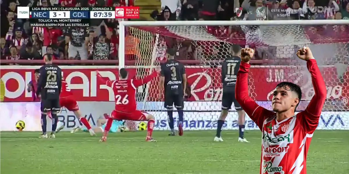 Captura de TUDN del gol de Necaxa