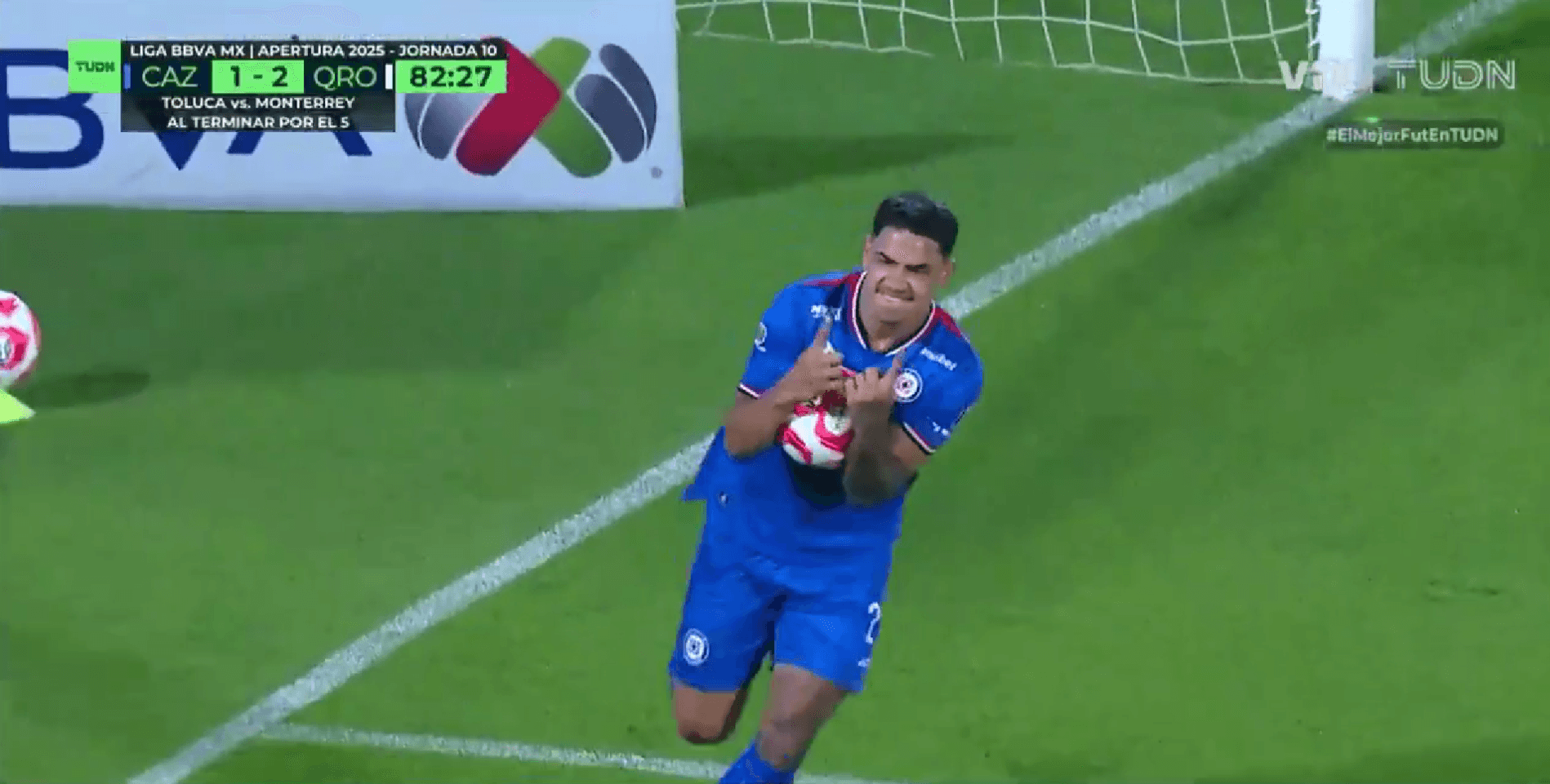 Captura de TUDN del gol de Toro