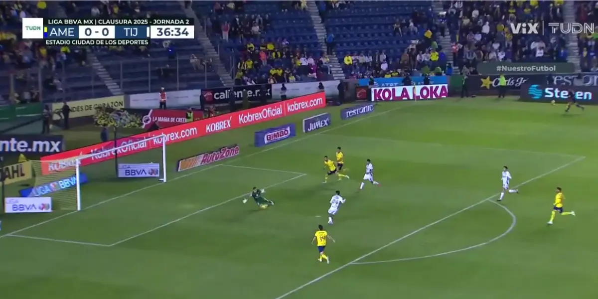 Captura de TUDN del gol de Xolos