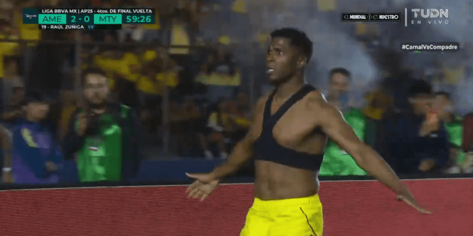 Captura de TUDN del gol de Zúñiga