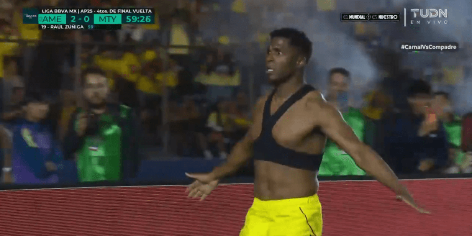 Captura de TUDN del gol de Zúñiga