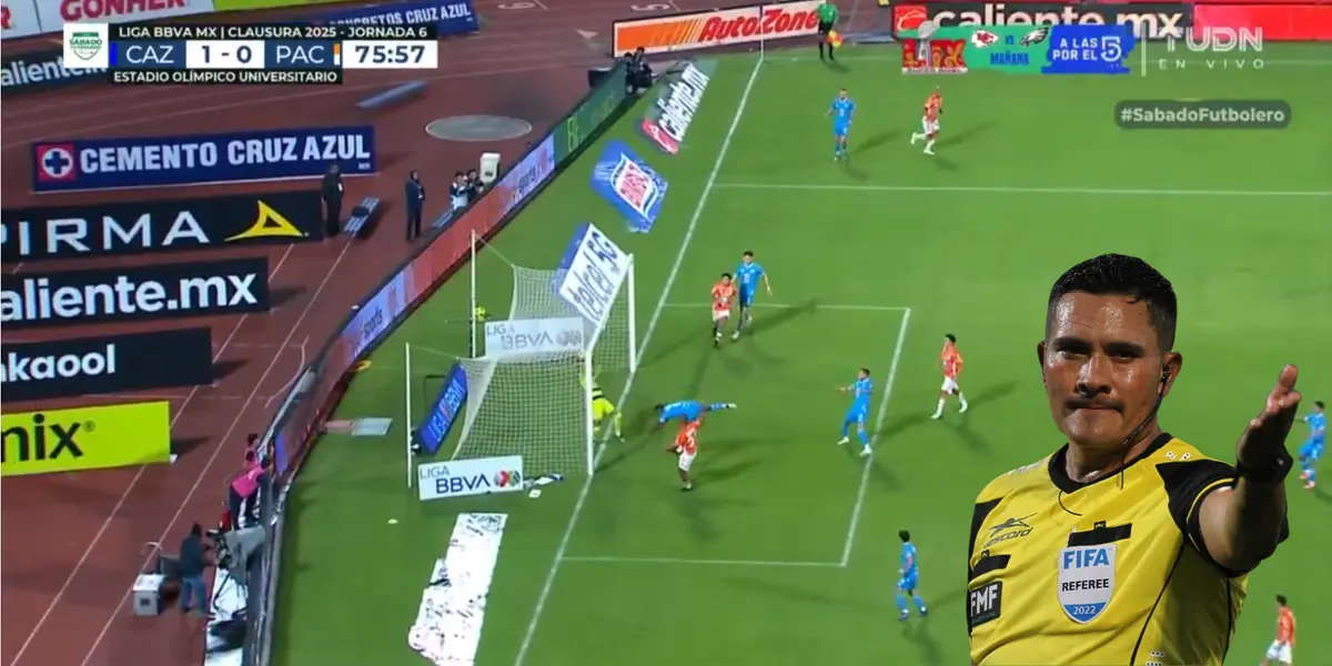 Captura de TUDN del gol polémico de Pachuca