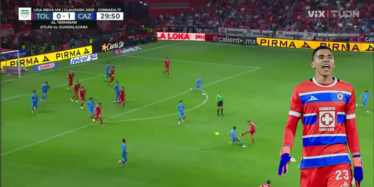 Captura de TUDN del gol Toluca