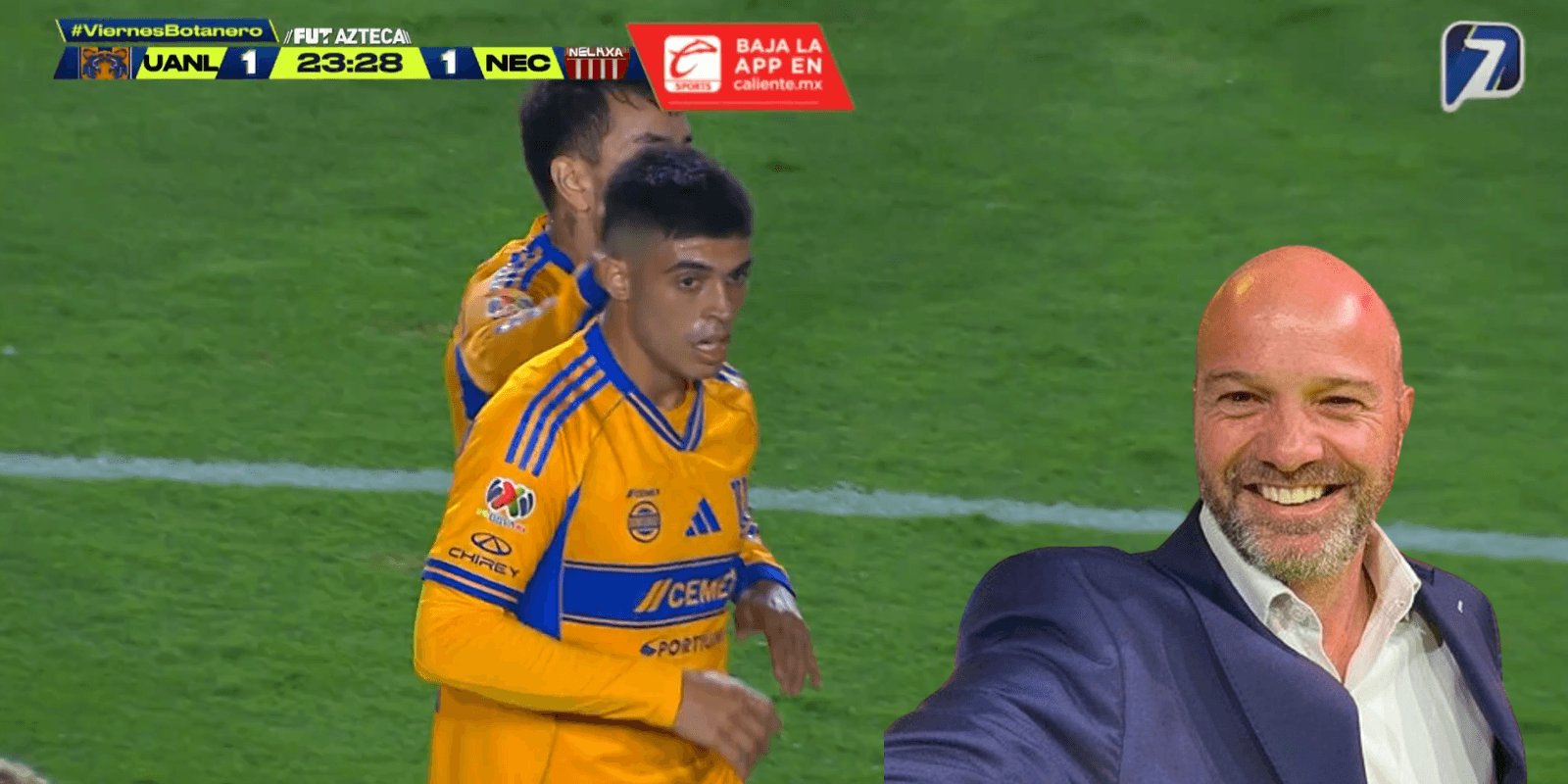 Captura de TV Azteca con García al frente