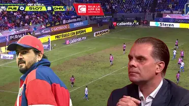 Captura de TV Azteca de fondo, con Martinoli y Amaury al frente