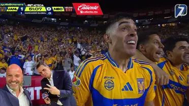 Captura de TV Azteca del gol de Brunetta