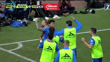 Captura de TV Azteca del gol de Cruz Azul