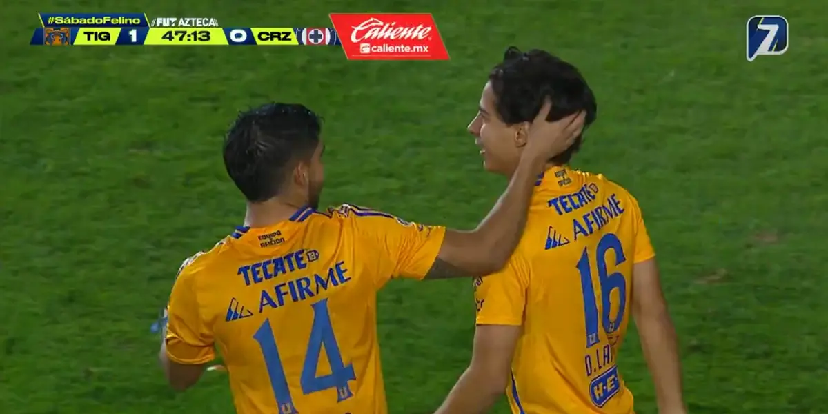 Captura de TV Azteca del gol de Lainez