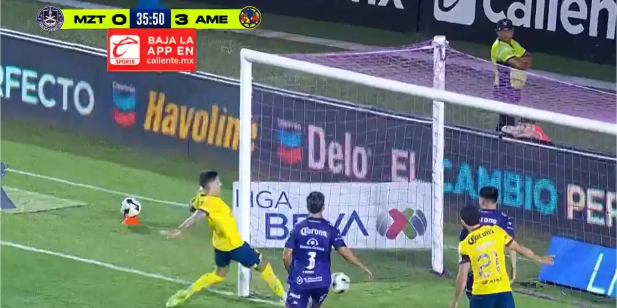 Captura de TV Azteca, del gol de Rodríguez