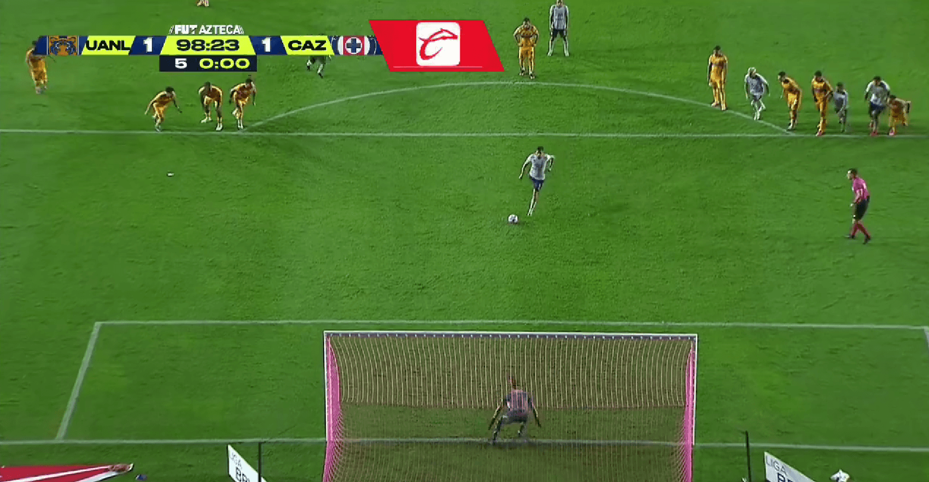Captura de TV Azteca del gol de Sepúlveda