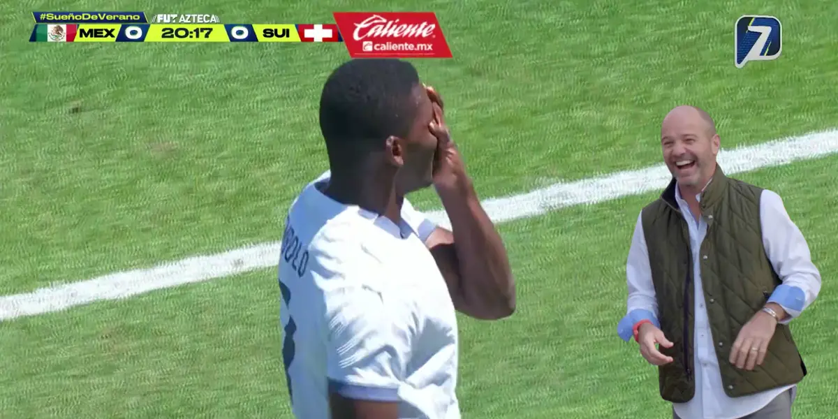 Captura de TV Azteca del gol de Suiza