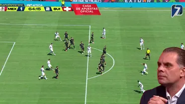 Captura de TV Azteca del gol de Suiza