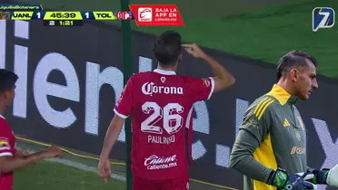 Captura de TV Azteca del gol de Toluca