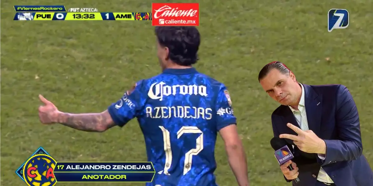 Captura de TV Azteca del gol de Zendejas
