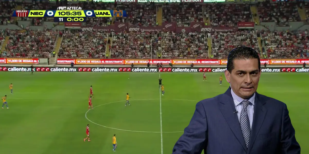 Captura de TV Azteca del Necaxa vs Tigres