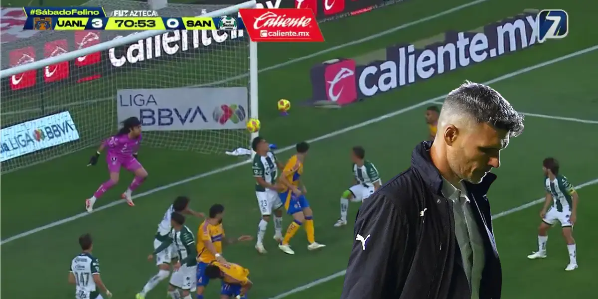 Captura de TV Azteca del segundo autogol de Santos