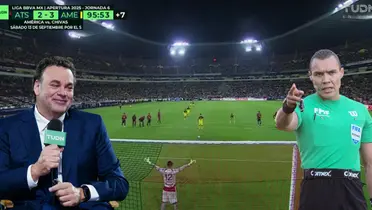 Captura del Club América, con Faitelson y Ortiz al frente