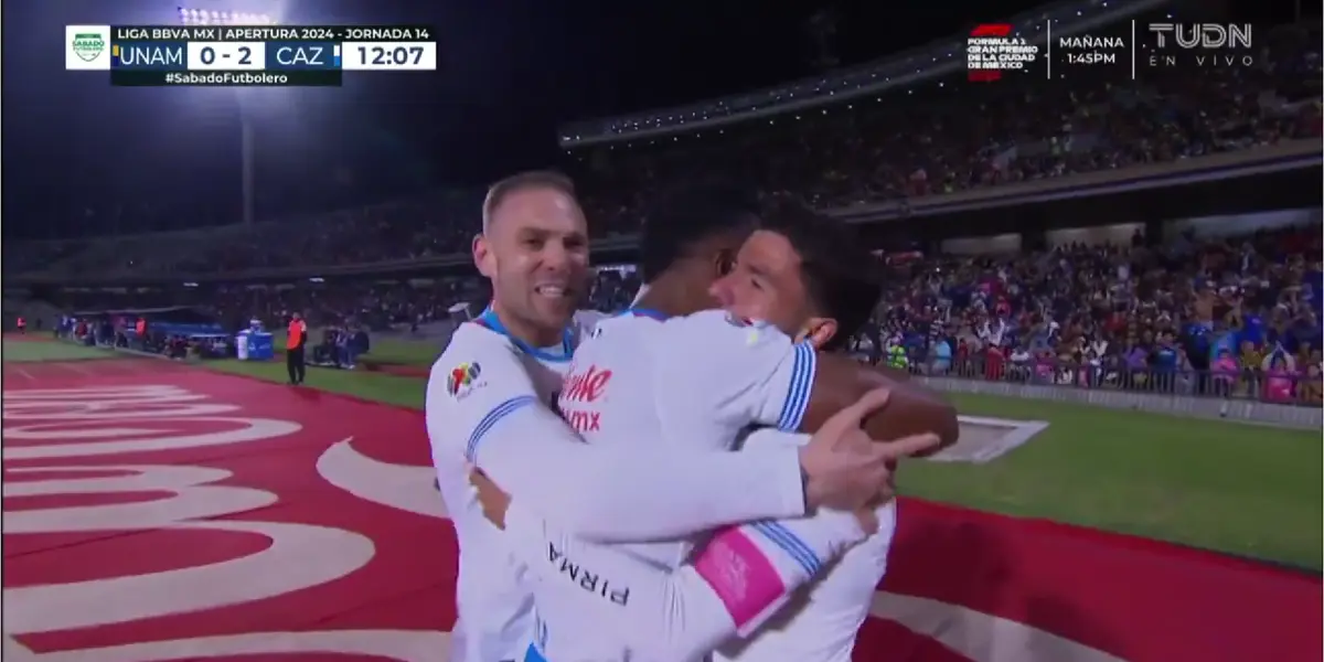 Captura del gol de Cruz Azul, tomada de TUDN